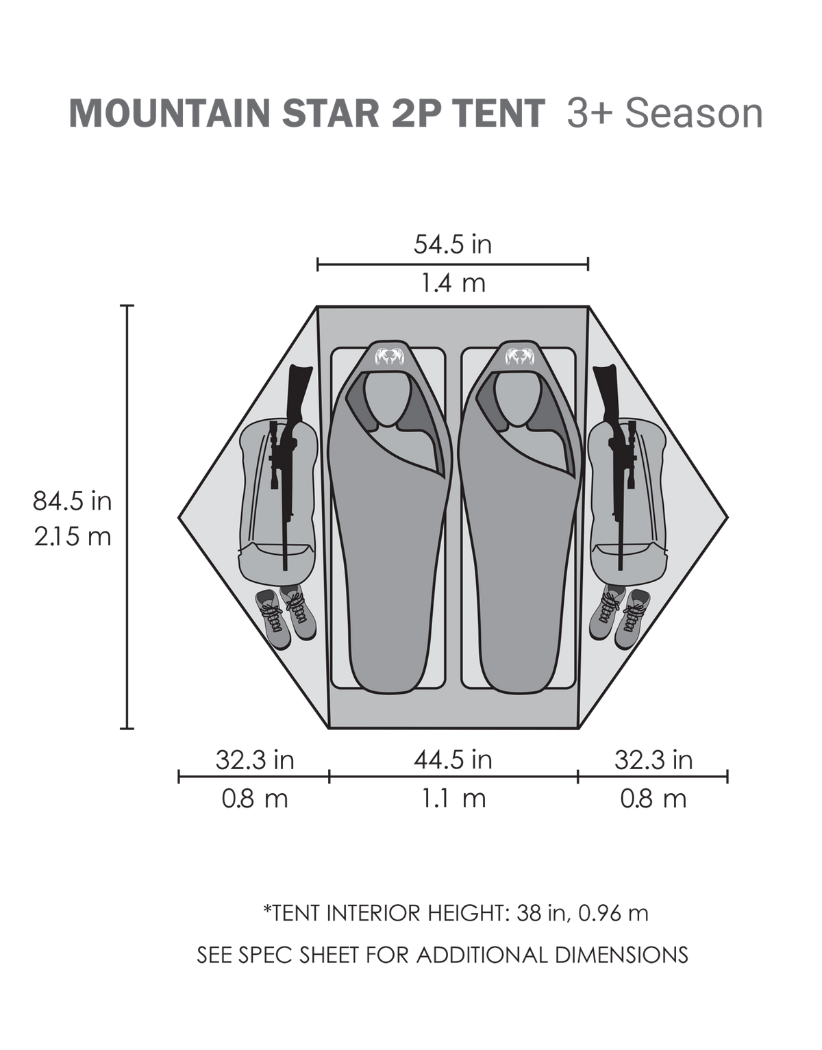 Mountain Star 2 Person Tent Spec Sheet
